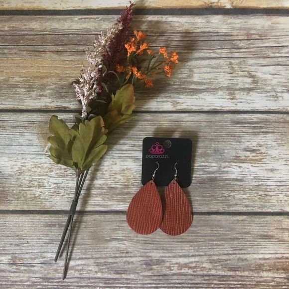 Leather teardrop Boho earrings